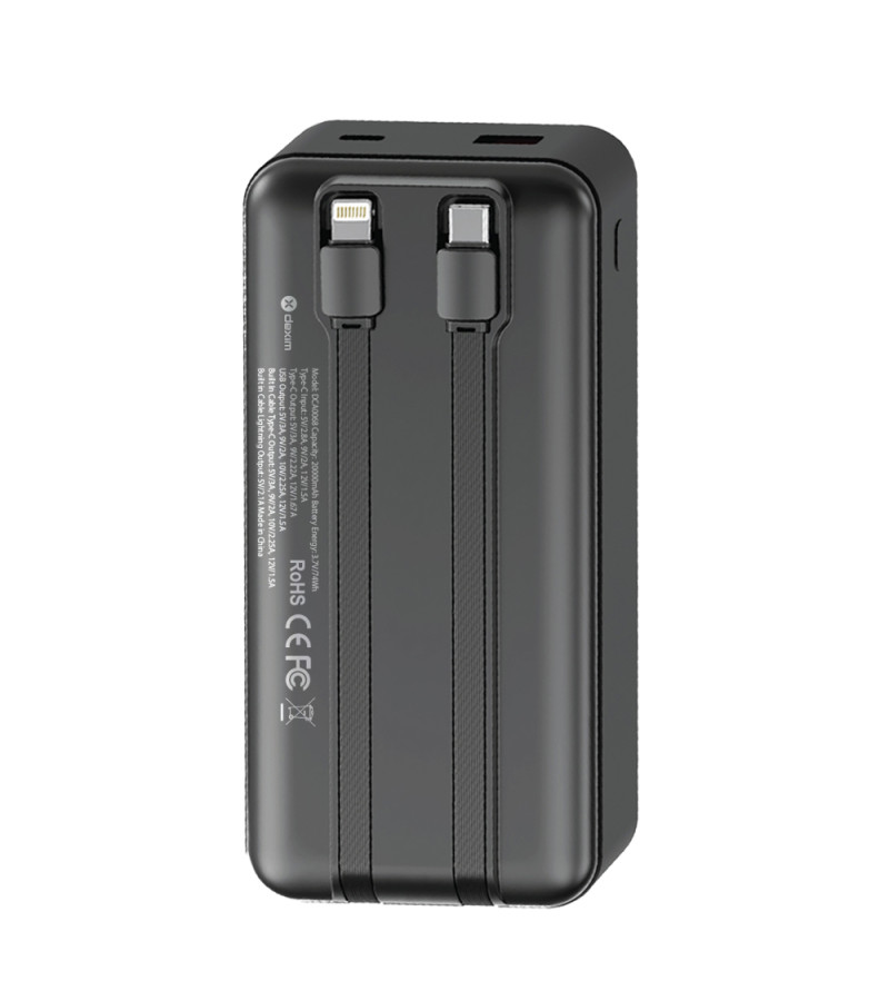 Dexim W4 20.000mAh. Dahili Type-C ve Lightning Kablolu Powerbank - DCA0068