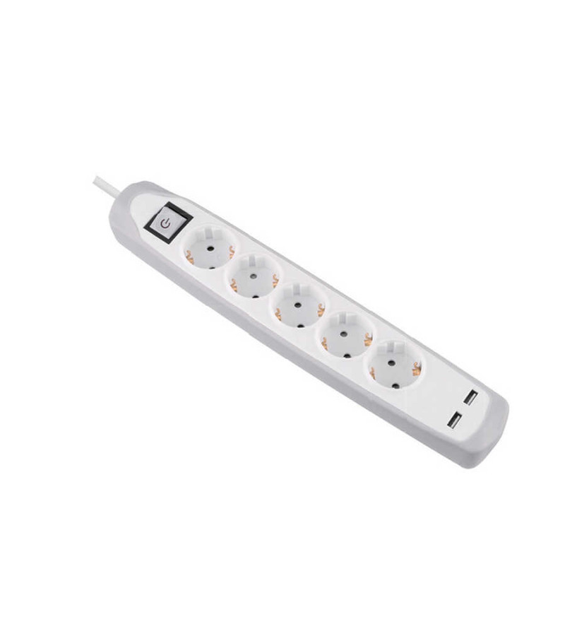 Dexim Akım Koruyucu 5'li Priz +2.1 A 2 li USB Giriş DAKSS0001